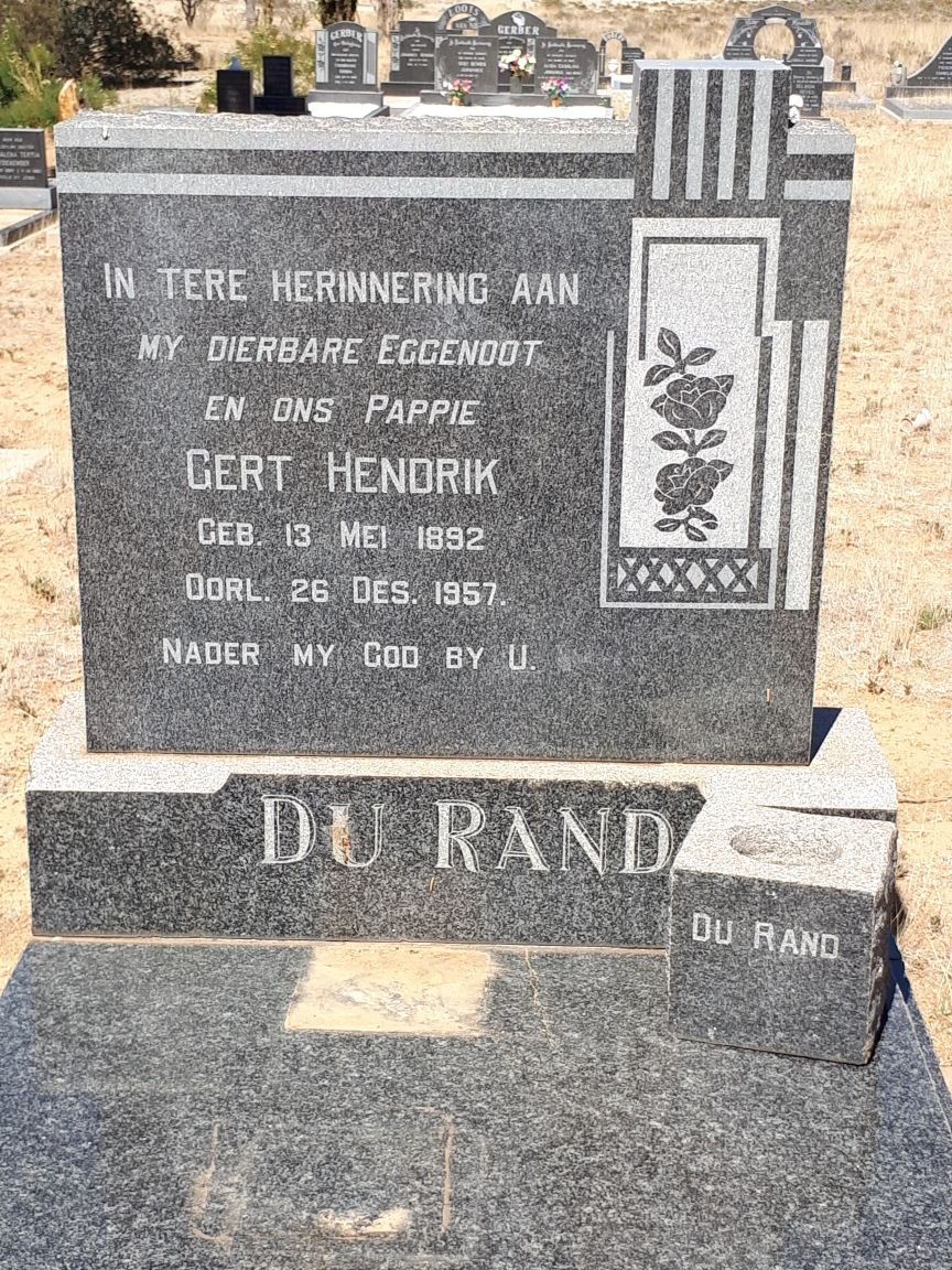 RAND Gert Hendrik, du 1892-1957