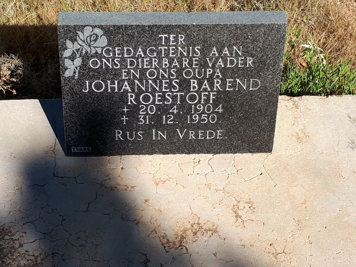 ROESTOFF Johannes Barend 1904-1950