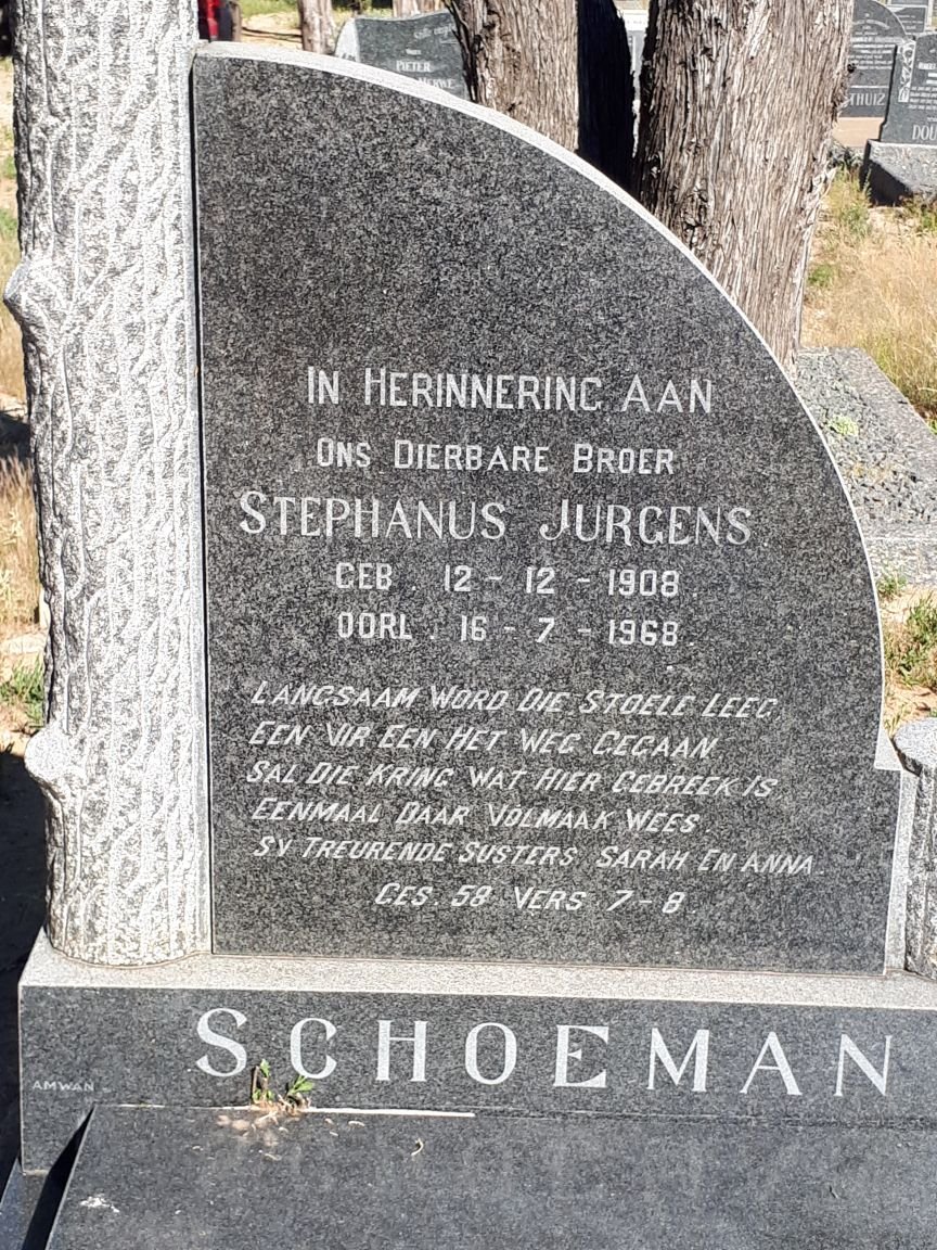 SCHOEMAN Stephanus Jurgens 1908-1968