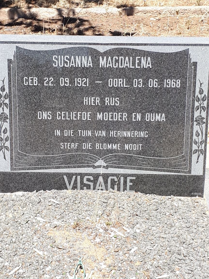 VISAGIE Susanna Magdalena 1921-1968