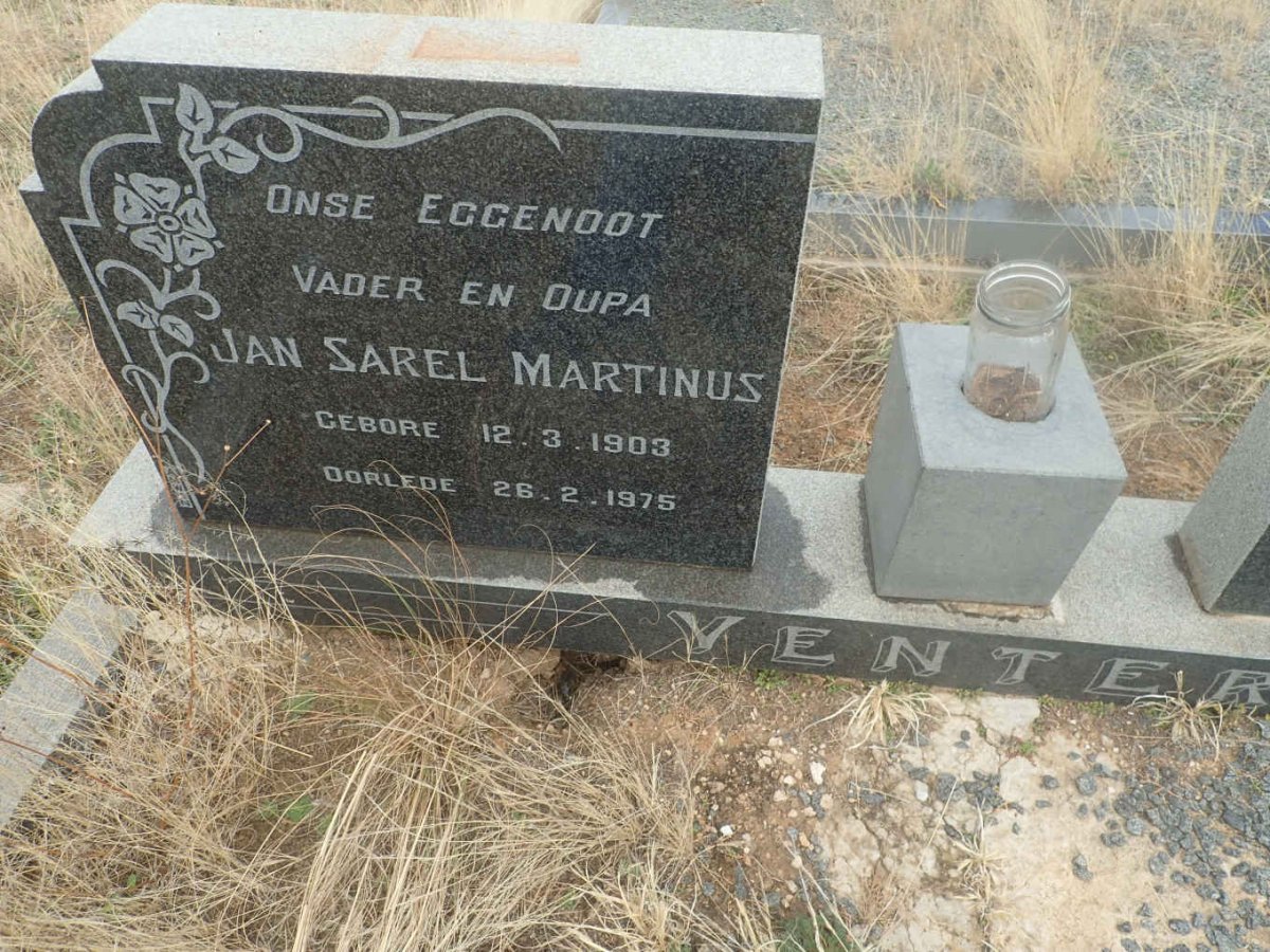 VENTER Jan Sarel Martinus 1903-1975 &amp; Maria Petronella 1909-1977