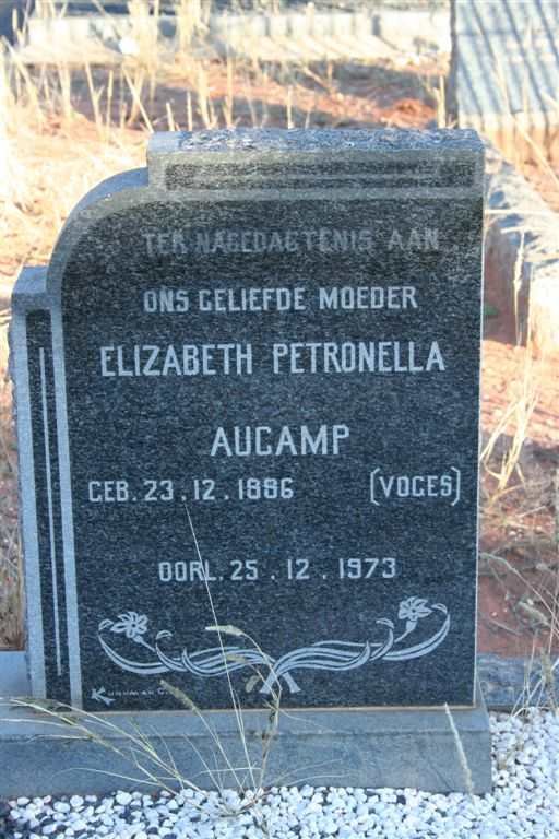 AUCAMP Elizabeth Petronella nee VOGES 1886-1973