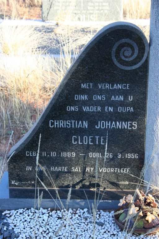 CLOETE Christian Johannes 1889-1956
