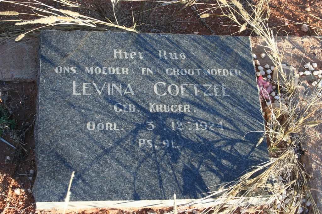 COETZEE Levina nee KRUGER -1924
