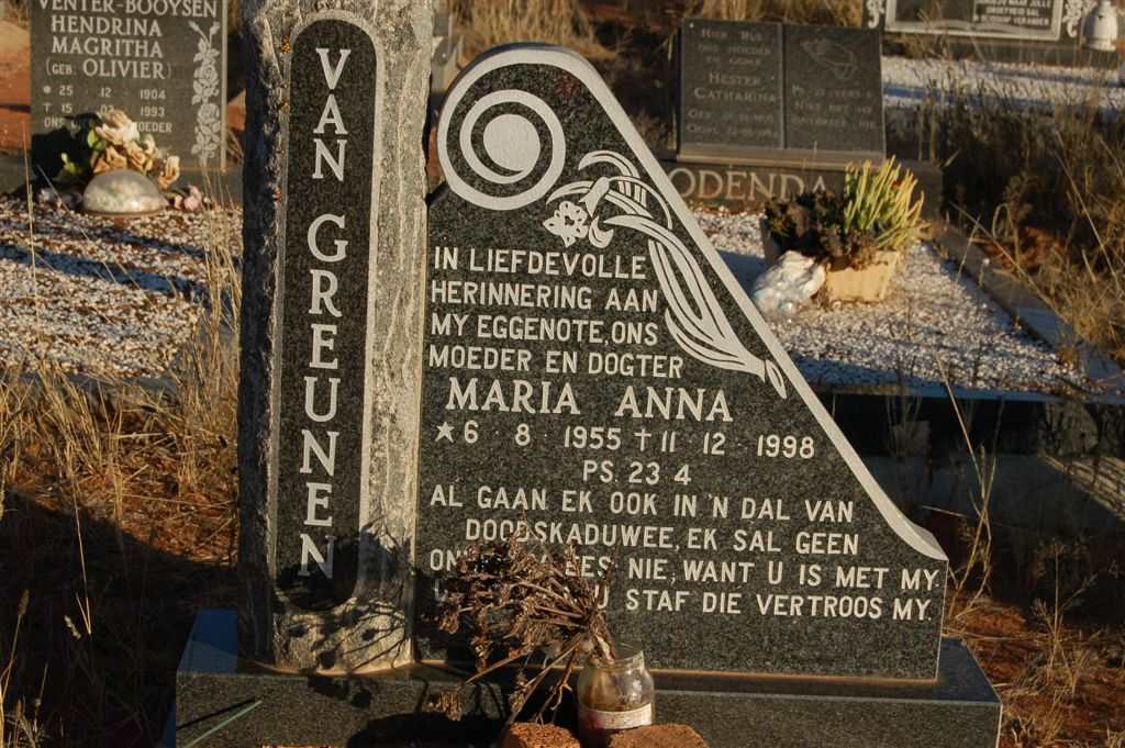 GREUNEN Maria Anna, van 1955-1998