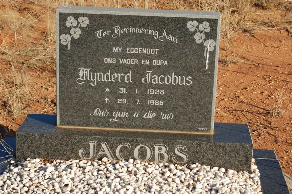 JACOBS Mynderd Jacobus 1928-1985