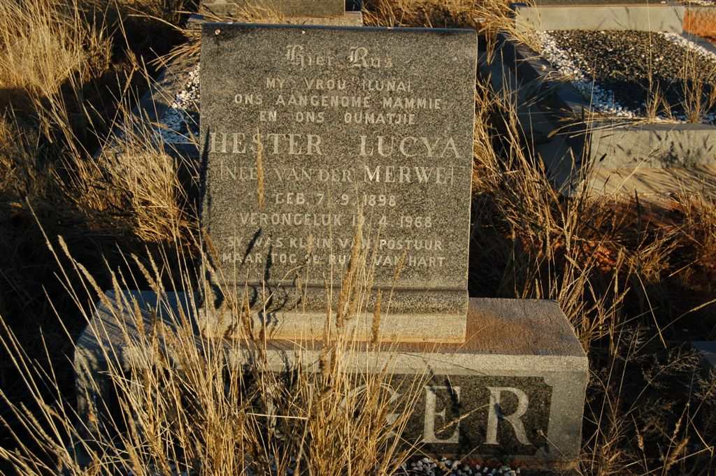 KRUGER Hester Lucya nee VAN DER MERWE 1898-1968