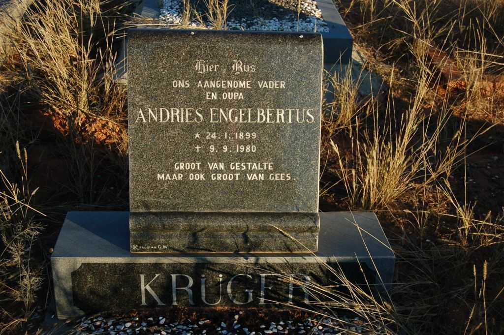 KRUGER Andries Engelbertus 1899-1980