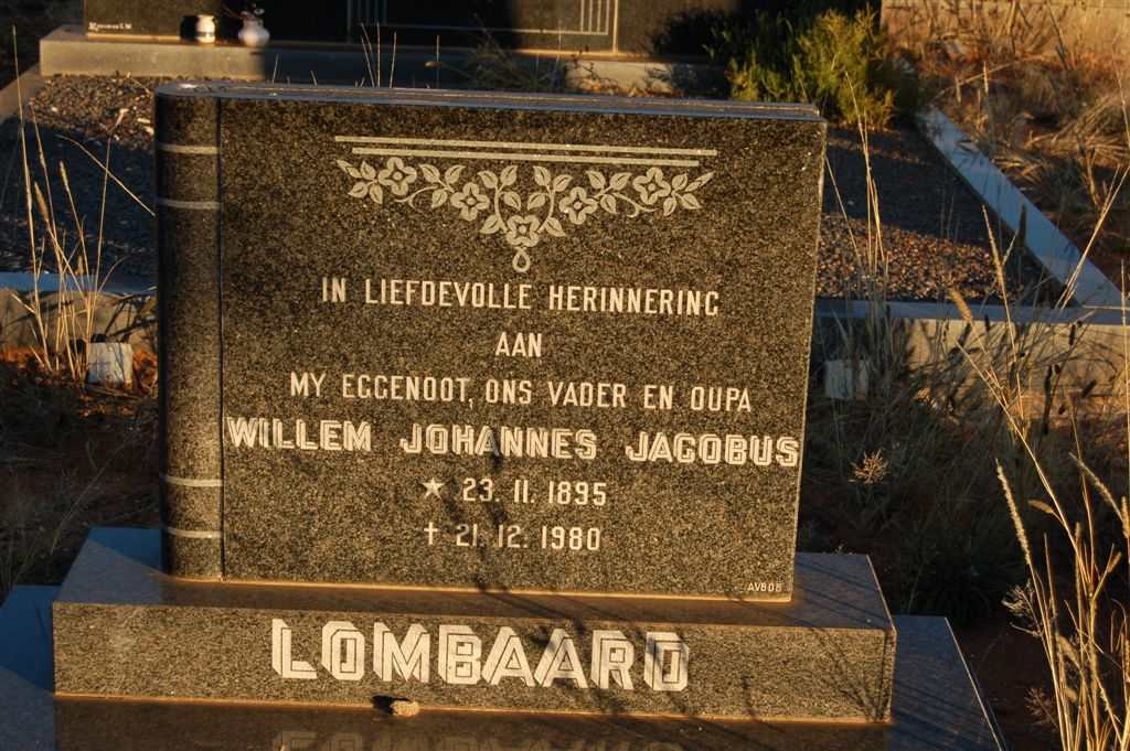 LOMBAARD Willem Johannes Jacobus 1895-1980