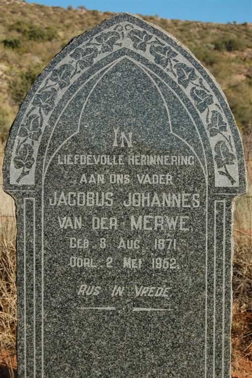 MERWE Jacobus Johannes, van der 1871-1962