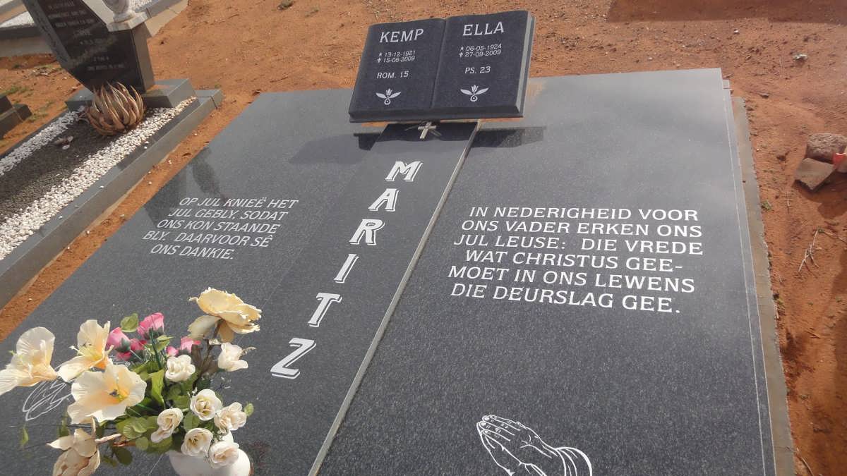 MARITZ Kemp 1921-2009 &amp; Ella 1924-2009