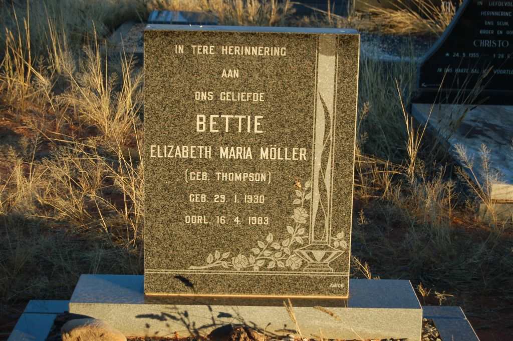MOLLER Elizabeth Maria nee THOMPSON 1930-1983
