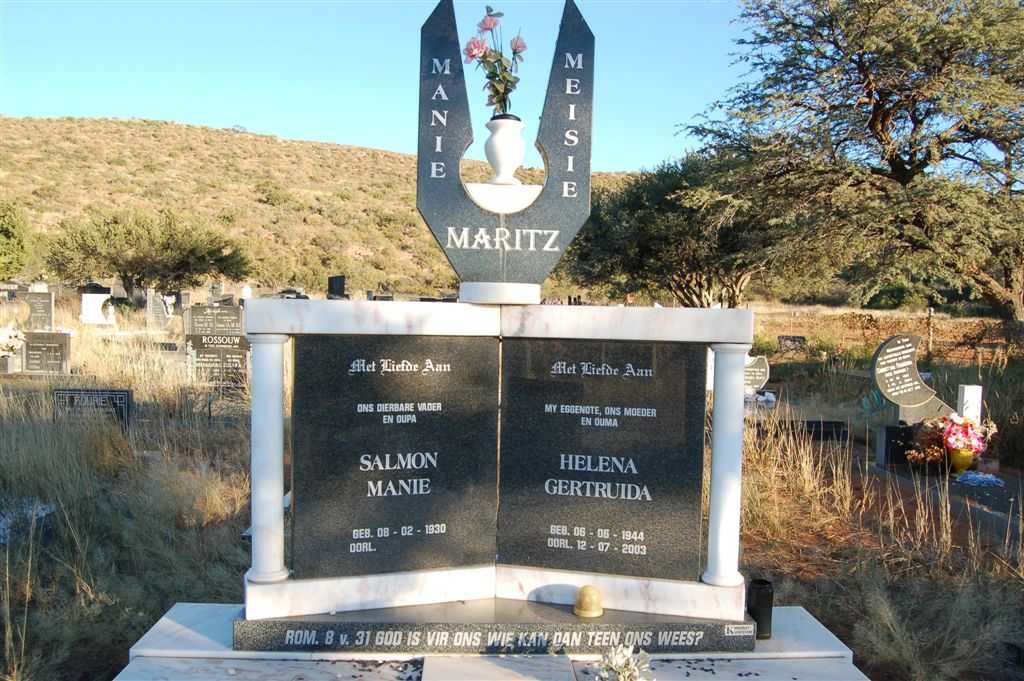 MARITZ Salmon Manie 1930- &amp; Helena Gertuida 1944-2003