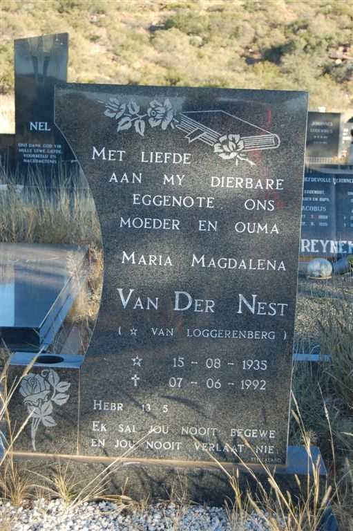 NEST Maria Magdalena, van der nee VAN LOGGERENBERG 1935-1992