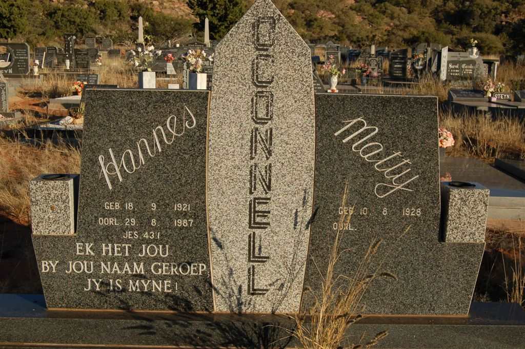 O'CONNELL Hannes 1921-1987 &amp; Matty 1928-