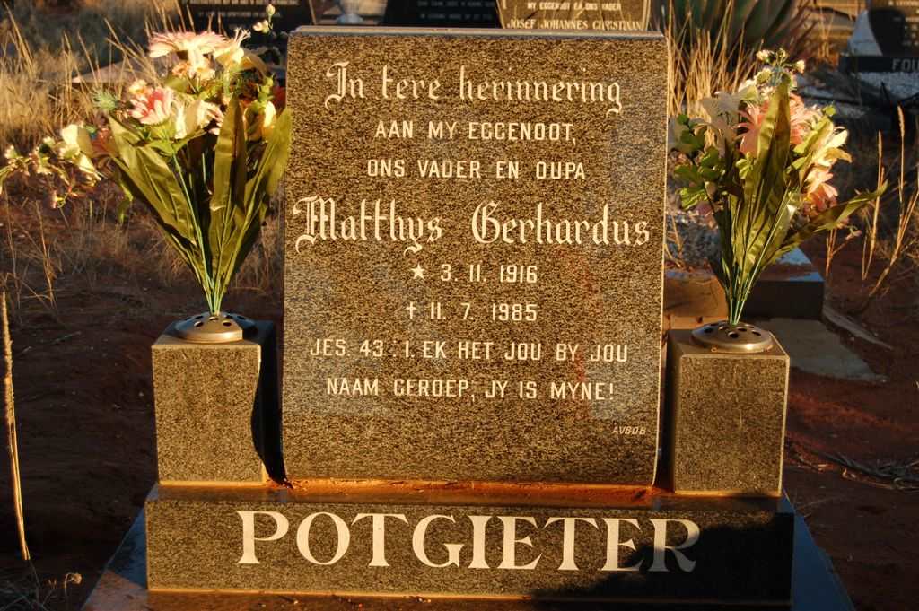 POTGIETER Matthys Gerhardus 1916-1985