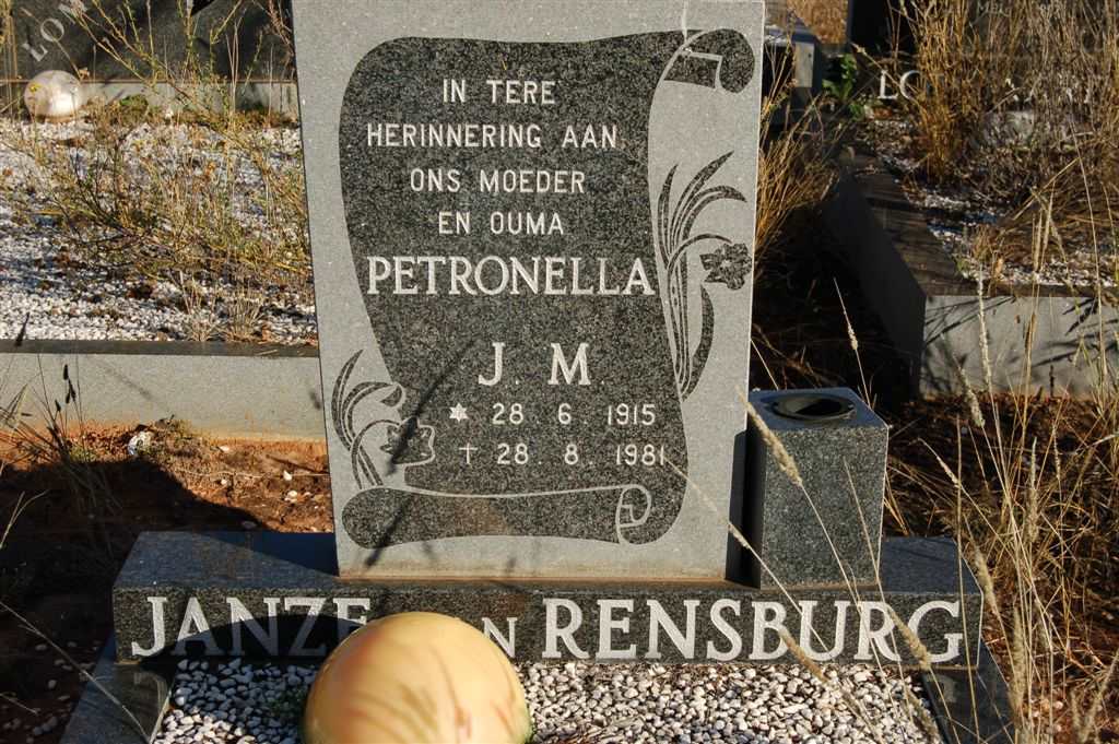 RENSBURG Petronella J.M., Janze van 1915-1981