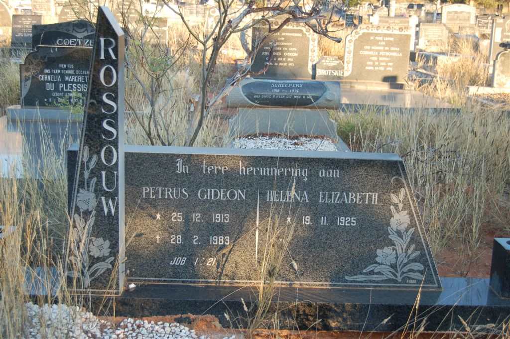 ROSSOUW Petrus Gideon 1913-1983 &amp; Helena Elizabeth 1925-