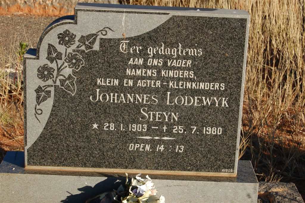 STEYN Johannes Lodewyk 1903-1980