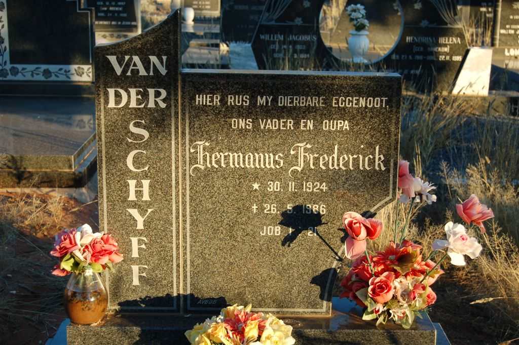 SCHYFF Hermanus Frederick, van der 1924-1986