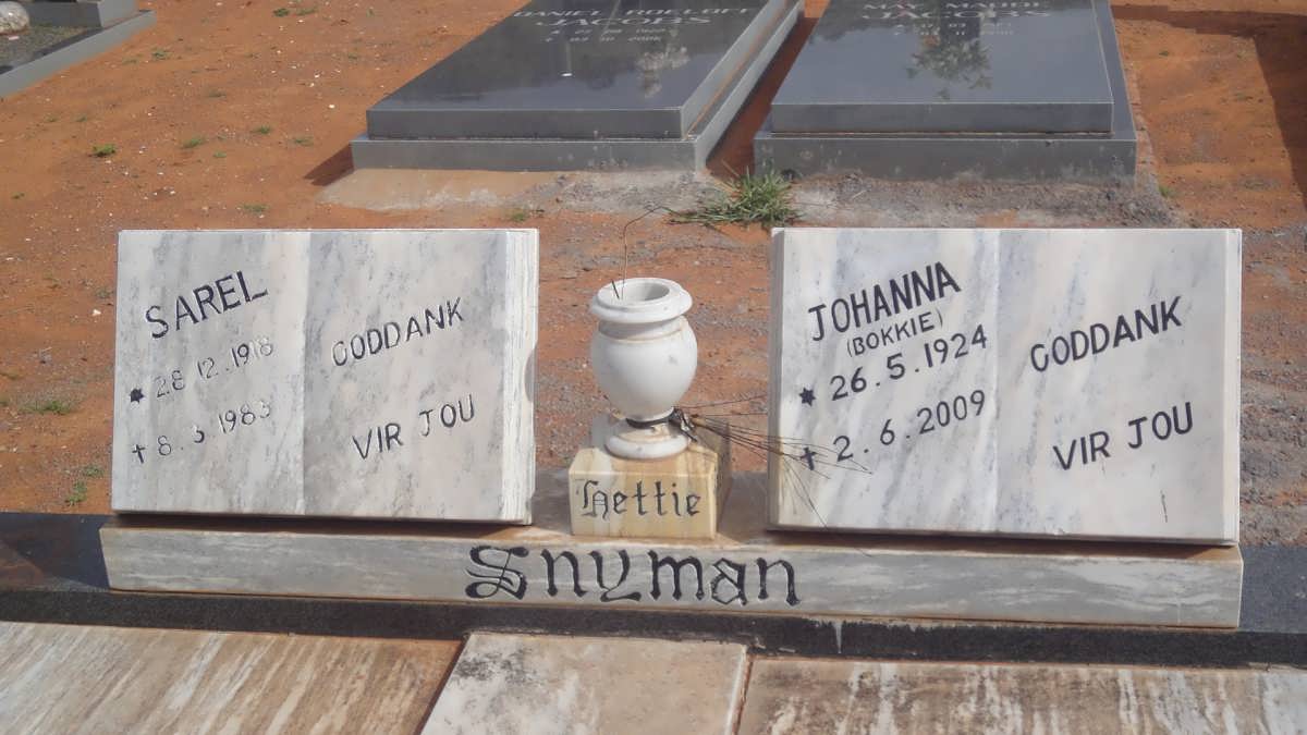 SNYMAN Sarel 1918-1983 &amp; Johanna 1924-2009