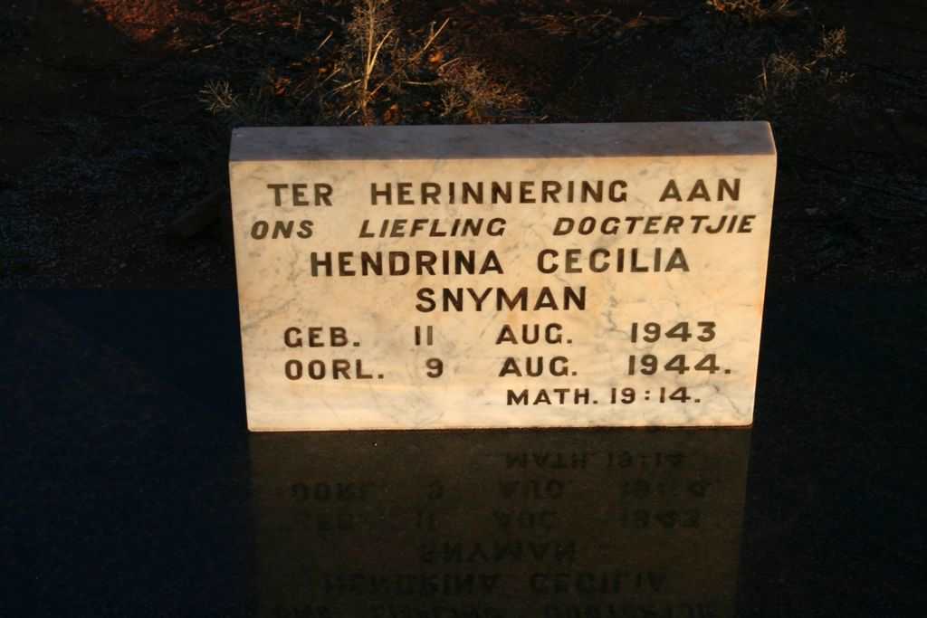 SNYMAN Hendrina Cecilia 1943-1944