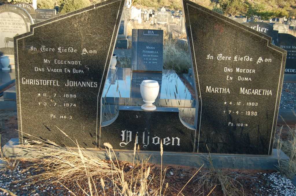 VILJOEN Christoffel Johannes 1898-1974 &amp; Martha Magaretha 1903-1990