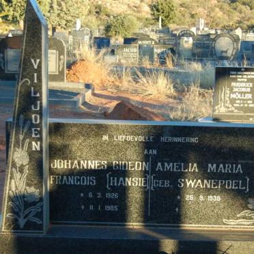 VILJOEN Johannes Gideon Francois 1926-1985 &amp; Amelia Maria SWANEPOEL 1938-