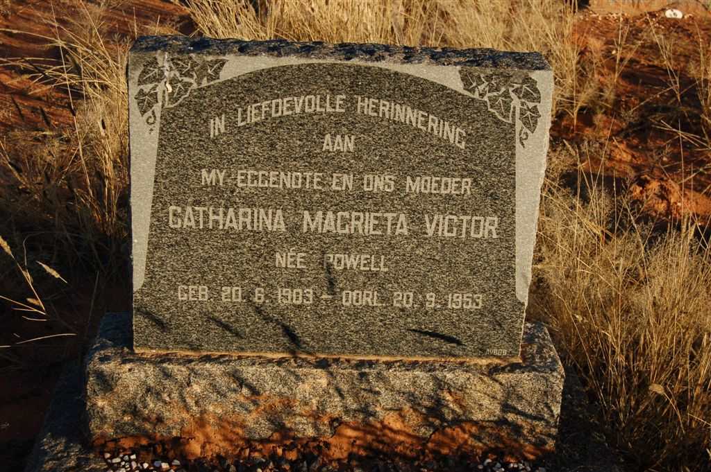VICTOR Catharina Magrieta nee POWELL 1903-1953