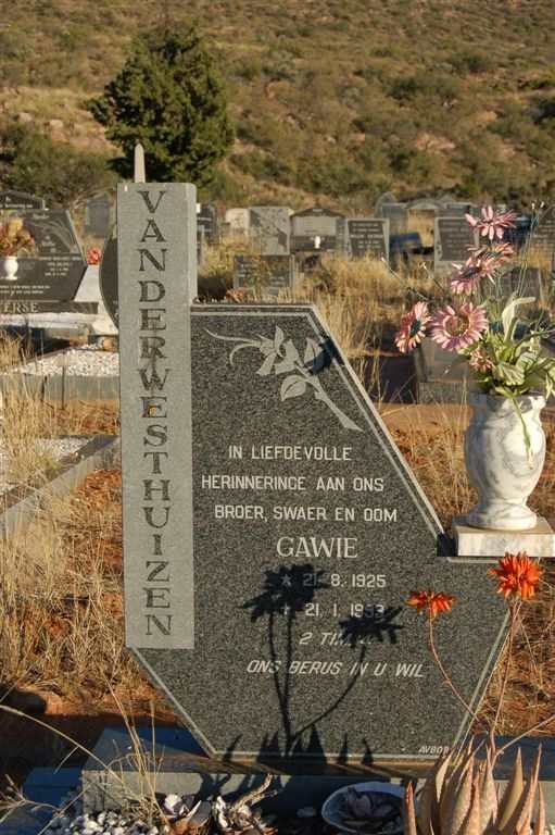 WESTHUIZEN Gawie, van der 1925-1963