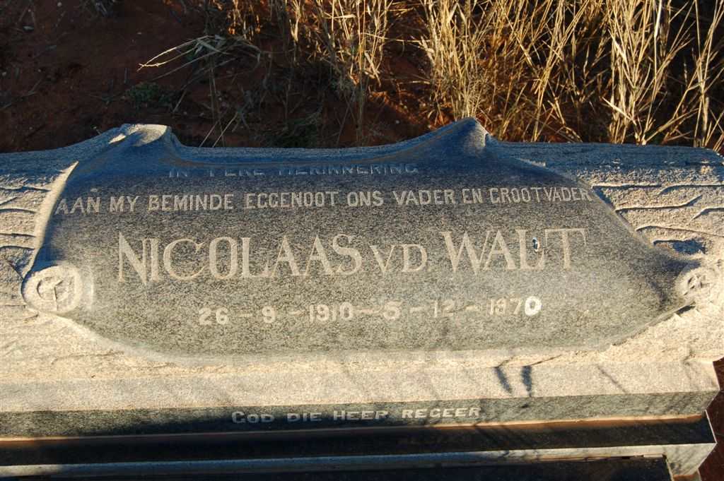 WALT Nicolaas, v.d. 1910-1970