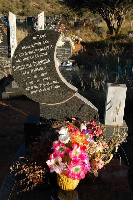 ? Christina Francina nee HARMSE 1931-1994