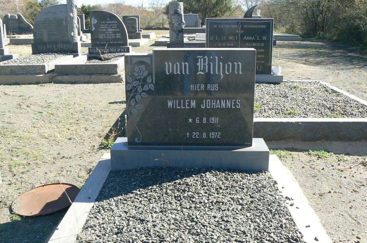 BILJON Willem Johannes, van 1911-1972