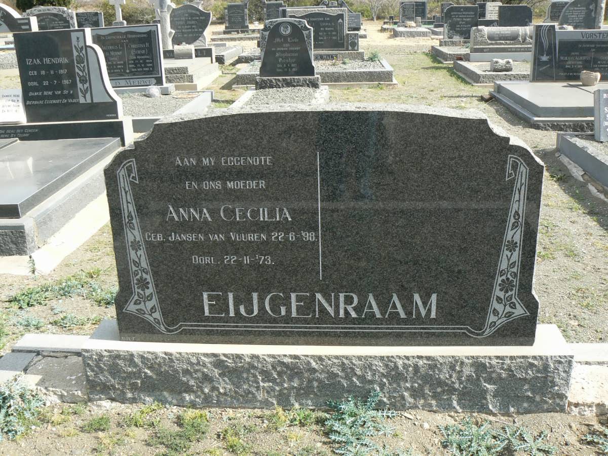 EIJGENRAAM Anna Cecilia nee JANSEN VAN VUUREN 1898-1973