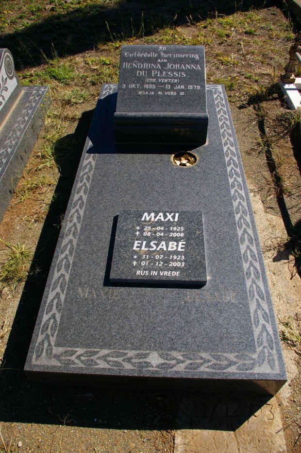 PLESSIS Hendrina Johanna, du nee VENTER 1895-1979 :: ? Maxi 1925-2008 :: ? Elsabe 1923-2003