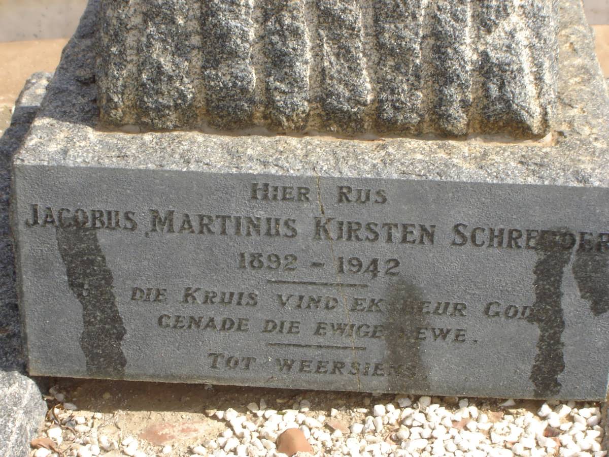 SCHREUDER Jacobus Marthinus Kirsten 1892-1942
