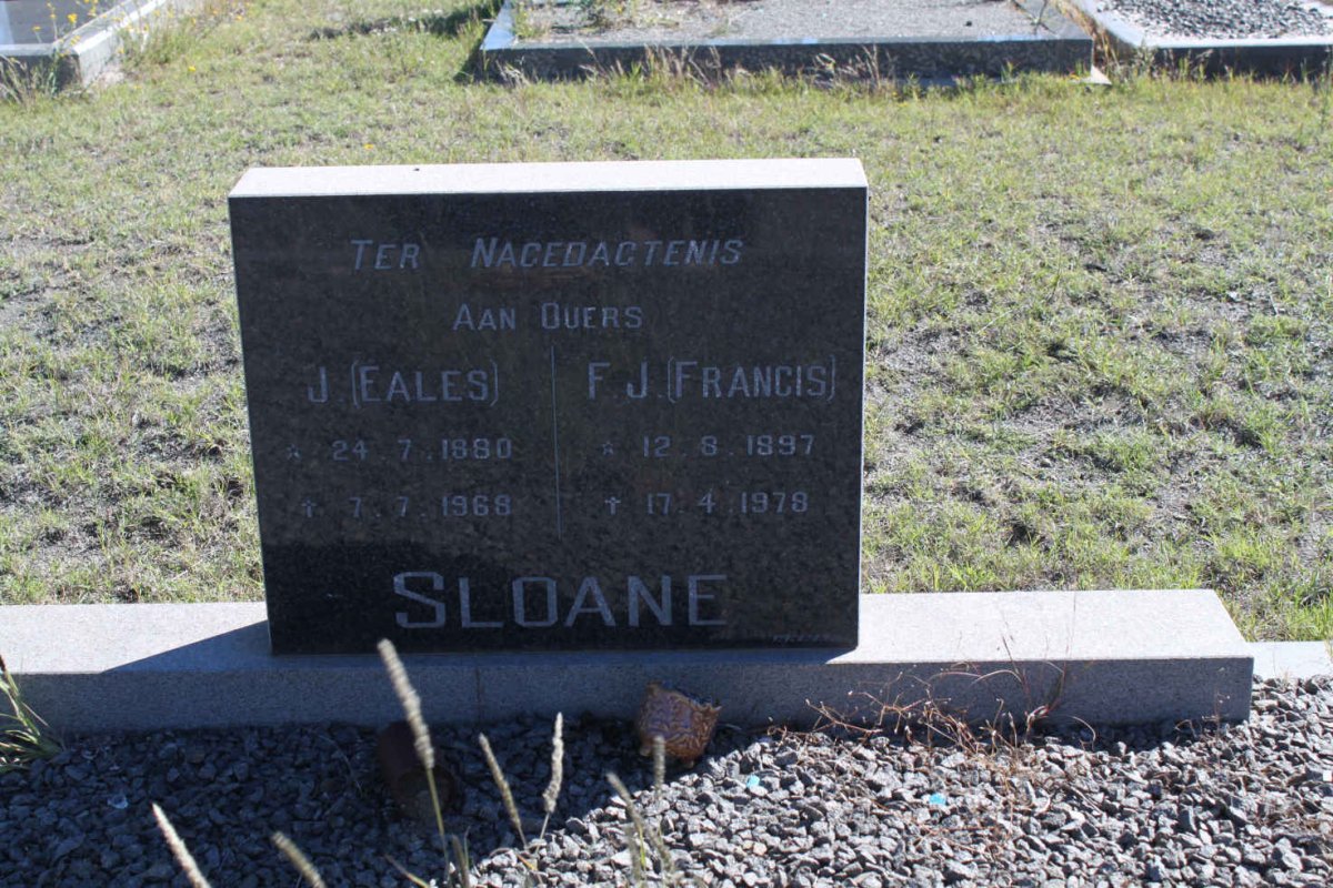SLOANE J. 1880-1968 &amp; F.J. 1897-1978