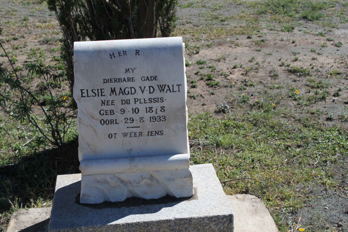 WALT Elsie Magd., v.d. nee DU PLESSIS 1878-1933