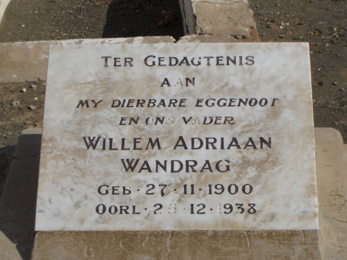 WANDRAG Willem Adriaan 1900-1938