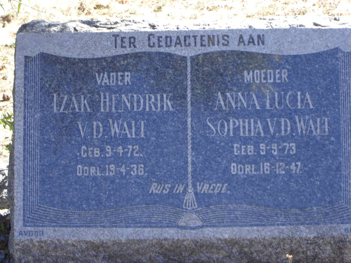 WALT Izak Hendrik, v.d. 1872-1936 &amp; Anna Lucia Sophia 1873-1947