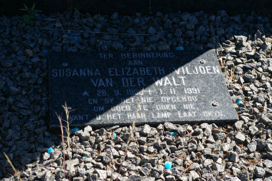 WALT Albertus Johannes, van der 1875-1954 &amp; Elsje Magdalena 1884-1966 :: VAN DER WALT Susanna Elizabeth Viljoen 1908-1991