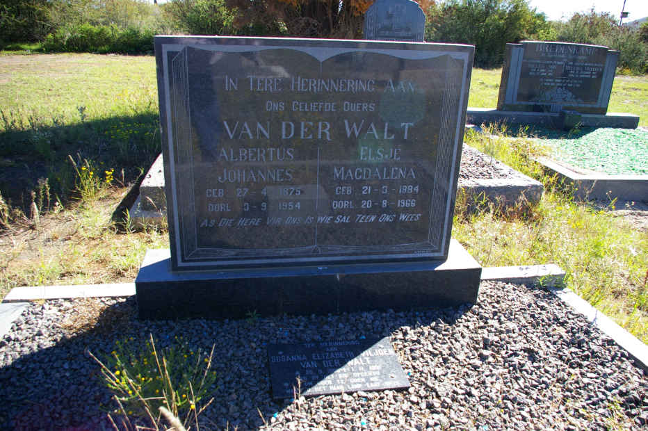 WALT Albertus Johannes, van der 1875-1954 &amp; Elsje Magdalena 1884-1966 :: VAN DER WALT Susanna Elizabeth Viljoen 1908-1991