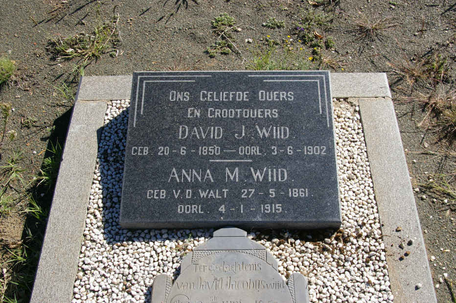 WIID David J. 1850-1902 &amp; Anna M. V.D. WALT 1861-1915 :: WIID David Jacobus 1850-1902