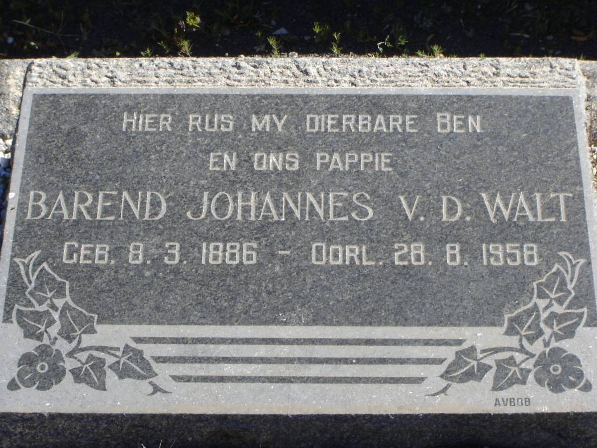 WALT Barend Johannes, v.d. 1886-1958