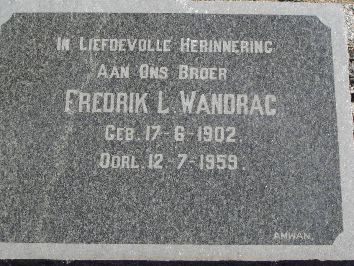 WANDRAG Fredrik L. 1902-1959