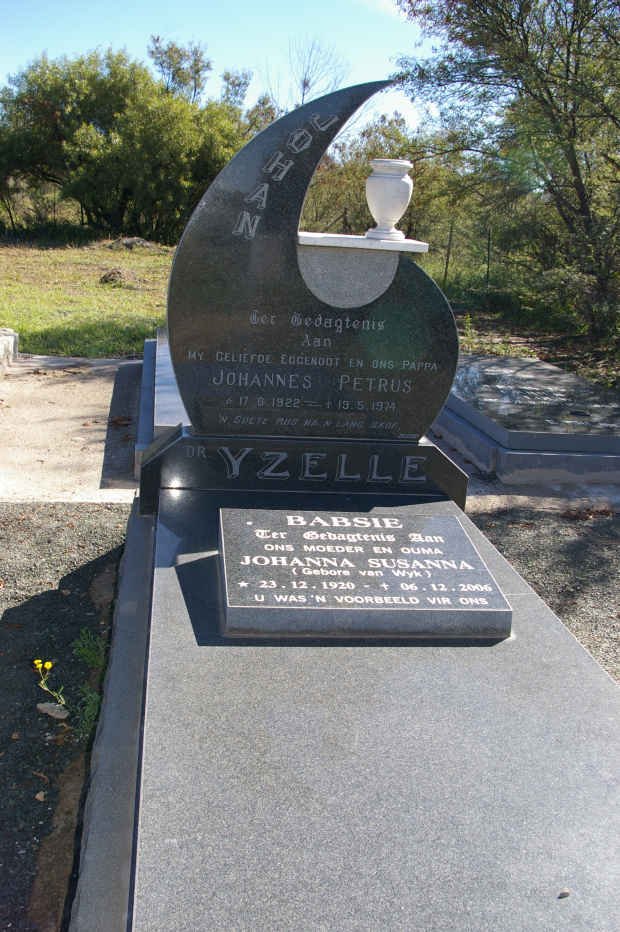 YZELLE Johannes Petrus 1922-1974 &amp; Johanna Susanna VAN WYK 1920-2006