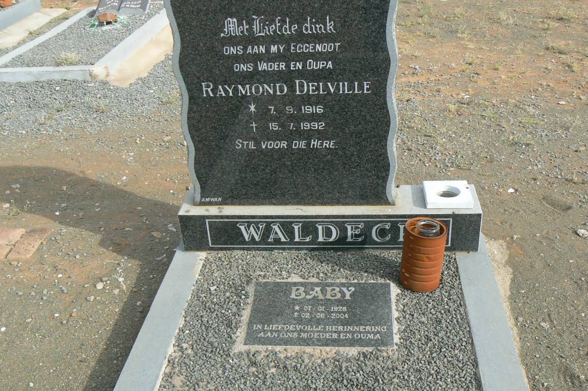 WALDECK Raymond Delville 1916-1992 &amp; Baby 1928-2004