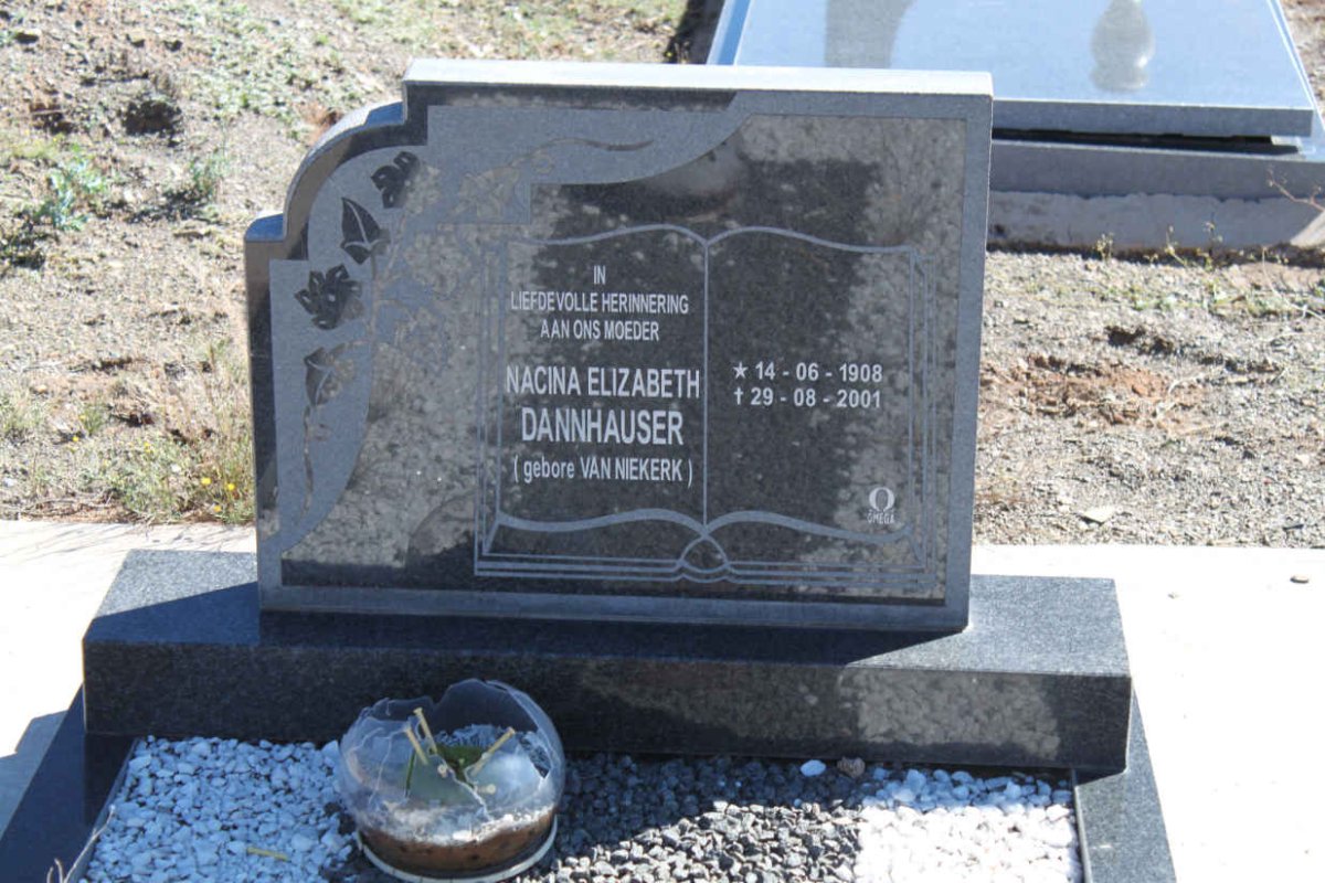 DANNHAUSER Nacina Elizabeth nee VAN NIEKERK 1908-2001