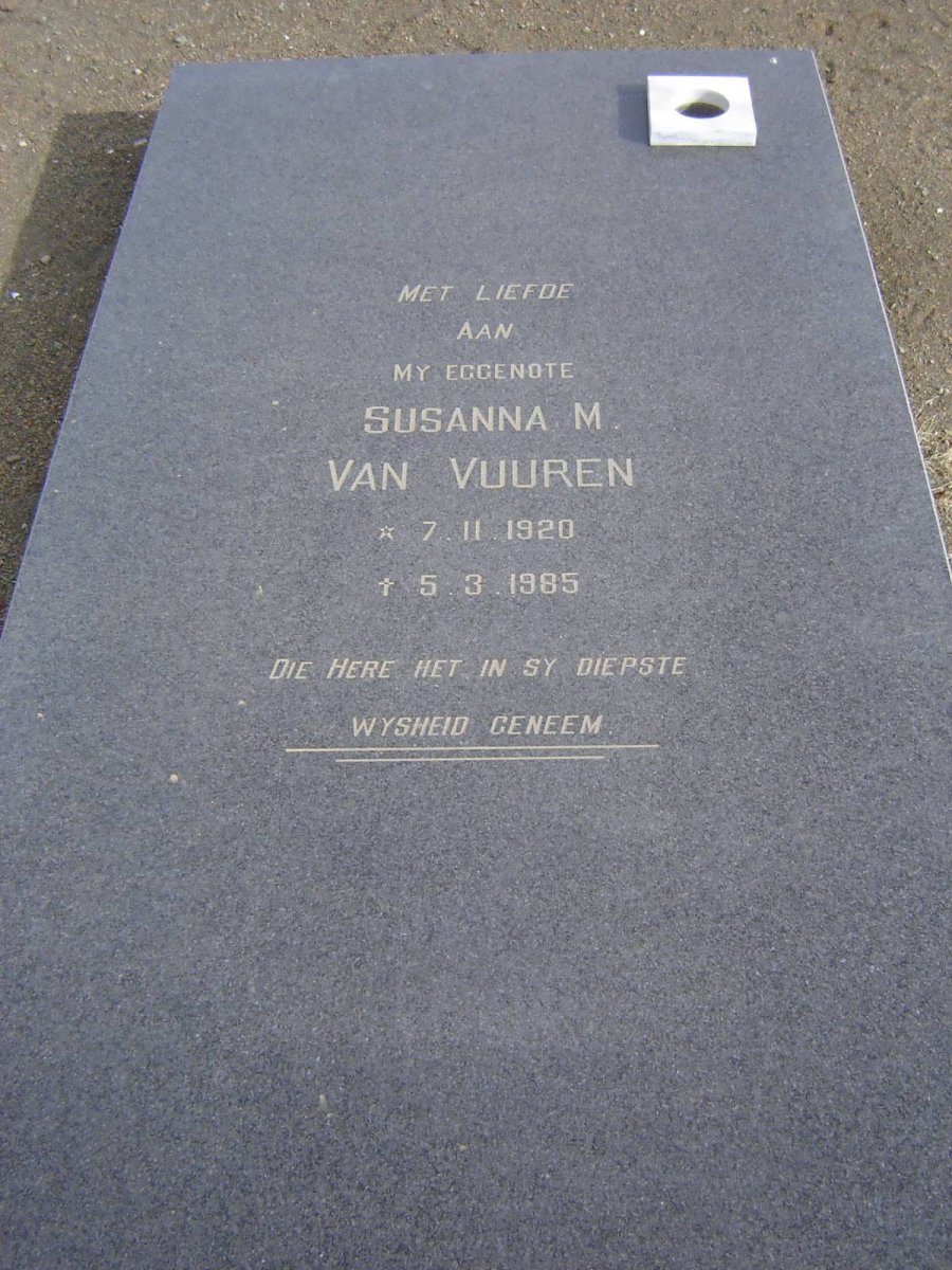 VUUREN Susanna M., van 1920-1985
