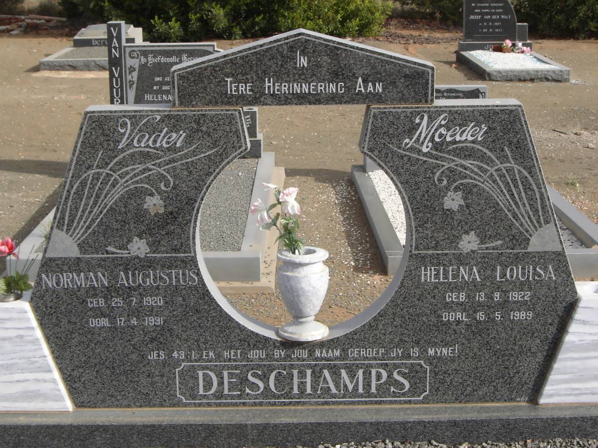 DESCHAMPS Norman Augustus 1920-1991 &amp; Helen Louisa 1922-1989